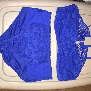 Royal blue lace/crochet no boundaries swimsuit